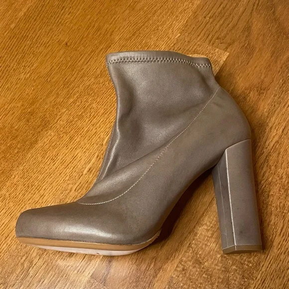 Chloe Grey Heeled Sock Bootie - Picture 12 of 15